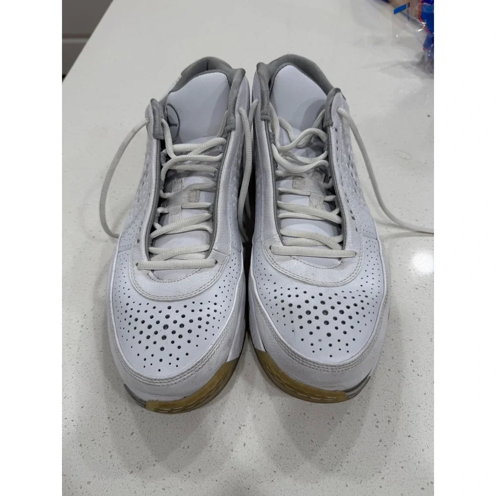 Jordan Mens White Perforated Basketball Shoes‎ Size 11